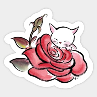 Rose cat Sticker